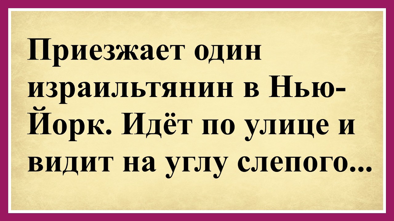 Приезжает один израильтянин в Нью-Йорк, идёт по улице и видит на углу слепого... Сборник анекдотов!😂