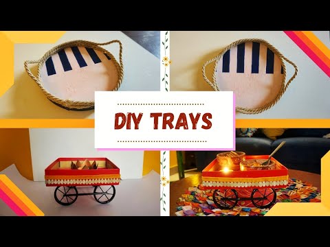 Best Out of Waste Ideas: How to make serving Tray with Jute rope & Cardboard | DIY