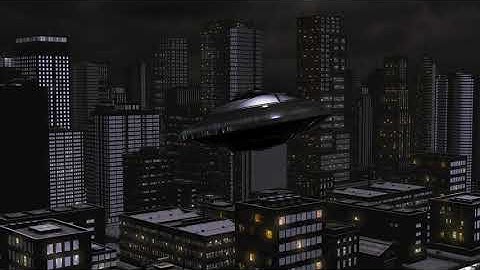 Flying Saucer Spaceship through City test - VideoCopilot Products only