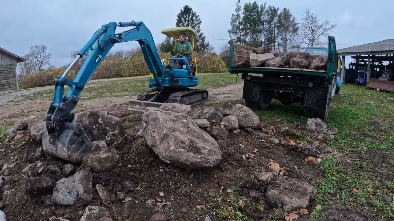 Loading and transporting rocks - YouTube