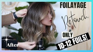 Foilayage retouch in less than 12 foils + Redken shades eq color melting formulas!