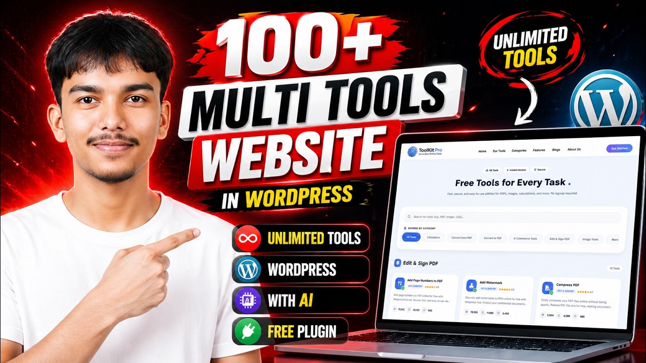 🚀 Create a 100+ Multi Tool Website in WordPress | No Coding With Ai 😱 ...