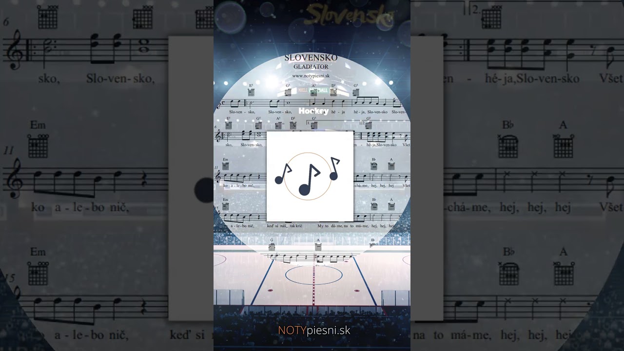 Slovensko (hokejová republika) - Gladiátor | NOTY | www.notypiesni.sk