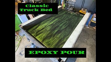 59 CHEVY Truck Hinged Bed Floor full EPOXY pour with Leggari and Stonecoat Countertop products