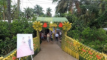 Làm cổng cưới lá dừa đậm chất miền tây - Mợ Bảy Miền Tây