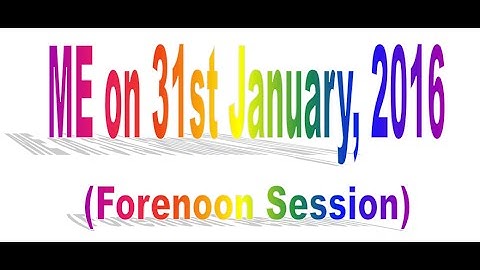 Mechanical GATE 2016 Solutions | 31-01-2015 Forenoon Session