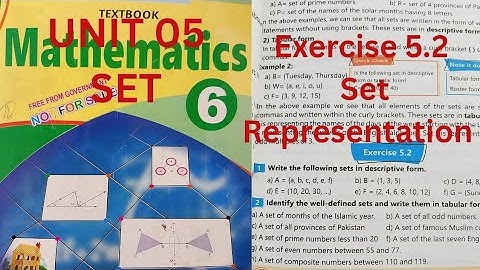 Exercise 5.2 set Representation method unit 5 sets Math class 6 All Question | Ex 5.2 Class 6 sets