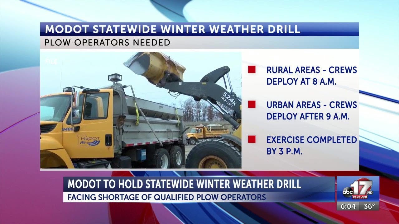 MoDOT to hold statewide winter weather drill amid staff shortages - YouTube