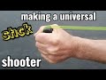 Making a universal stick shooter pfs slingshot  shooting