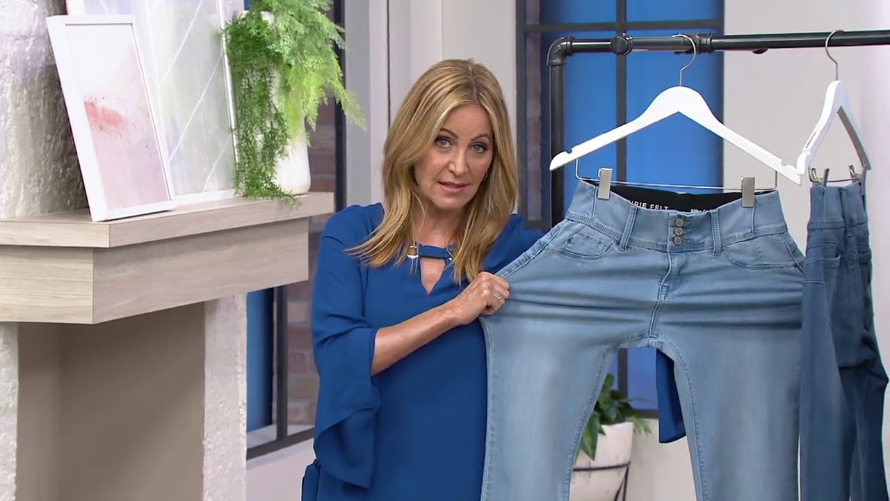 laurie felt curve silky denim boot cut jeans