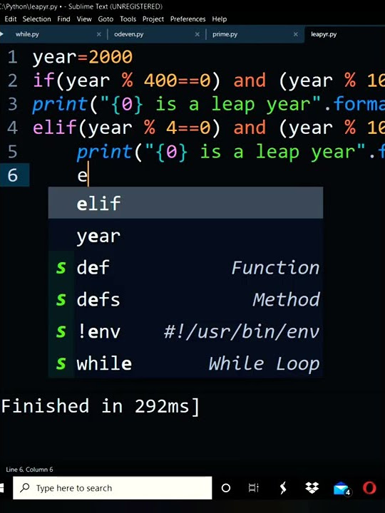  22 leap year program in python pythoncoding python for beginners