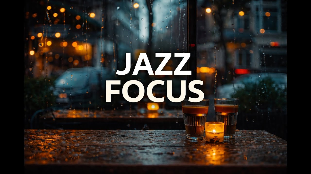 Late Night Jazz Pomodoro 50/10 🌙 Rainy Café Focus (4 Hours)