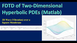 FDTD of Two-Dimensional Hyperbolic PDEs (Matlab) طريقة الفروق المنتهية