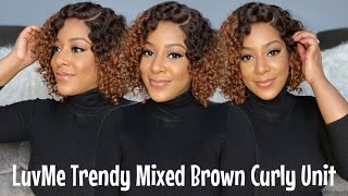 LuvMe Trendy Mixed Brown Curly Unit | Short Wigs Are In!