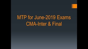 MTP released for June-2019 | CMA-INTER & Final