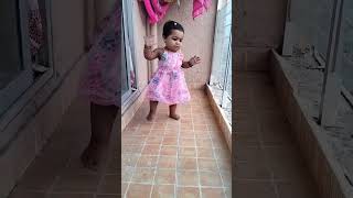 Cute Baby Misty Excited When She Can Walk The First Time