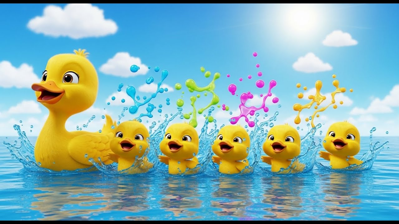 Five Little Ducks 🦆 Fun Counting Nursery Rhyme,