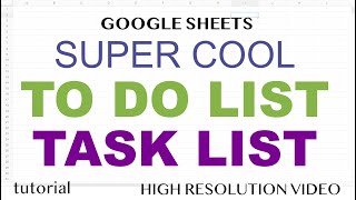 How to Create a To Do List, Task List - Google Sheets Template
