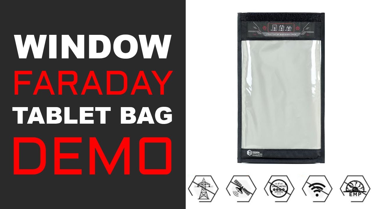 Mission Darkness™ Window Charge & Shield Faraday Tablet Bag