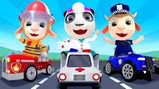 Rescue Team Racing | Firefigther, Doctor Panda and Police Officer | Funny Cartoon for KIds