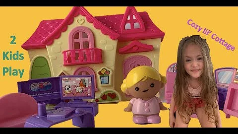 Doll House Play - Pretend Play With Cottage and Do...