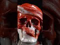 Merry Christmas 8.5" Red Jasper Hand Carved Crystal Skull Fine Art Sculpture, Crystal Healing