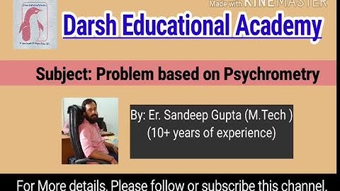 Numerical Problem Based On Psychrometry