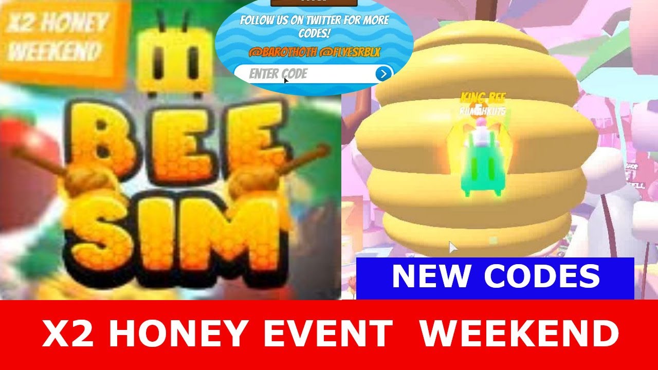 new-event-2x-honey-event-and-new-codes-x2-honey-bee-sim-roblox-youtube