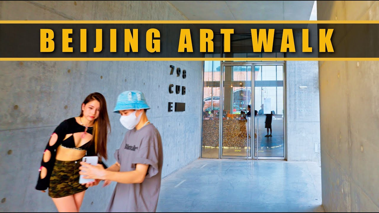 Beijing 798 Art District Walk: Pretty Girls, Graffiti and Teslas (4K)