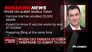Pfizer CEO is planning to submit Covid-19 vaccine to FDA by end of October