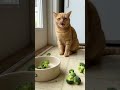 🥦🐱 Cat HATES Broccoli, Flips the Bowl... Then Eats It Anyway! 😂 #shorts #cats #funny
