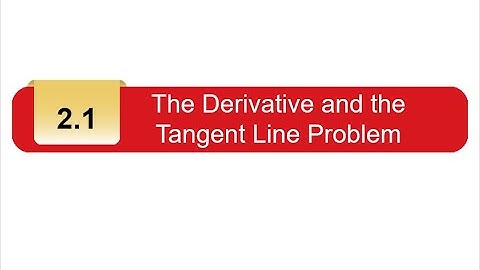 The Derivative and the Tangent Line Problem