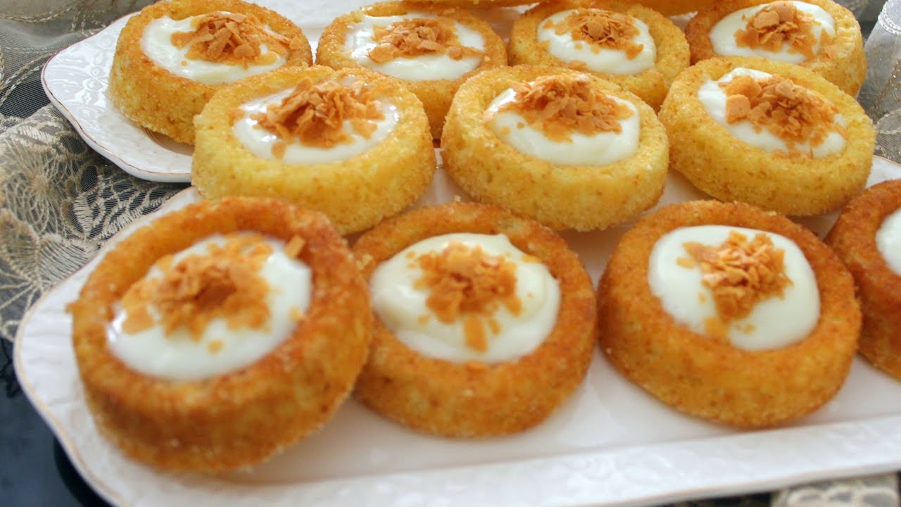 بسبوسة فردية بالكريمة ولا اروع