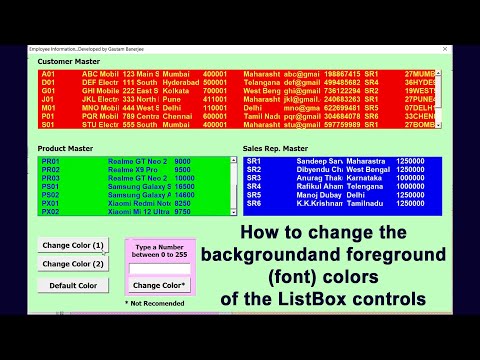 Customizing ListBox Colors