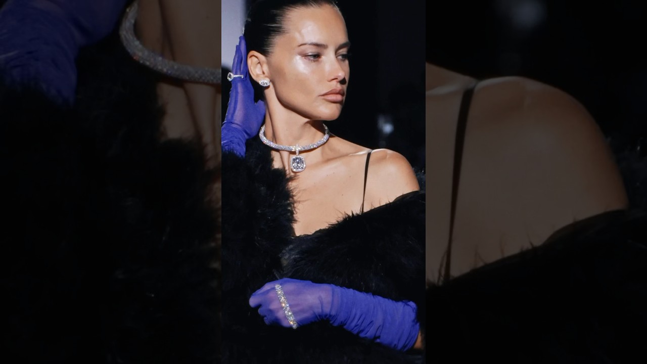 Adriana Lima serves looks in the Divine Enigma necklace at #MessikaHighJewelry 2026 Show. ✨