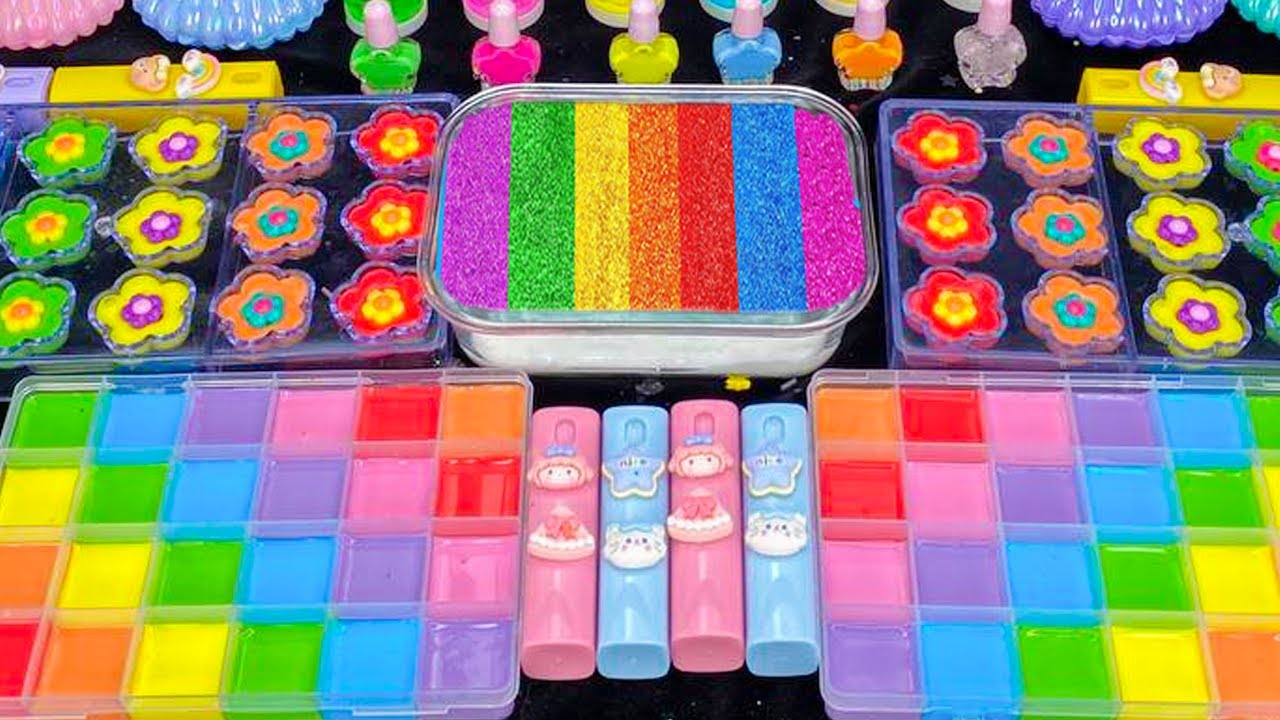 Satisfying Slime Play 🌈🛁 Giant Rainbow Milk Bottle from DIY Slime Mixing