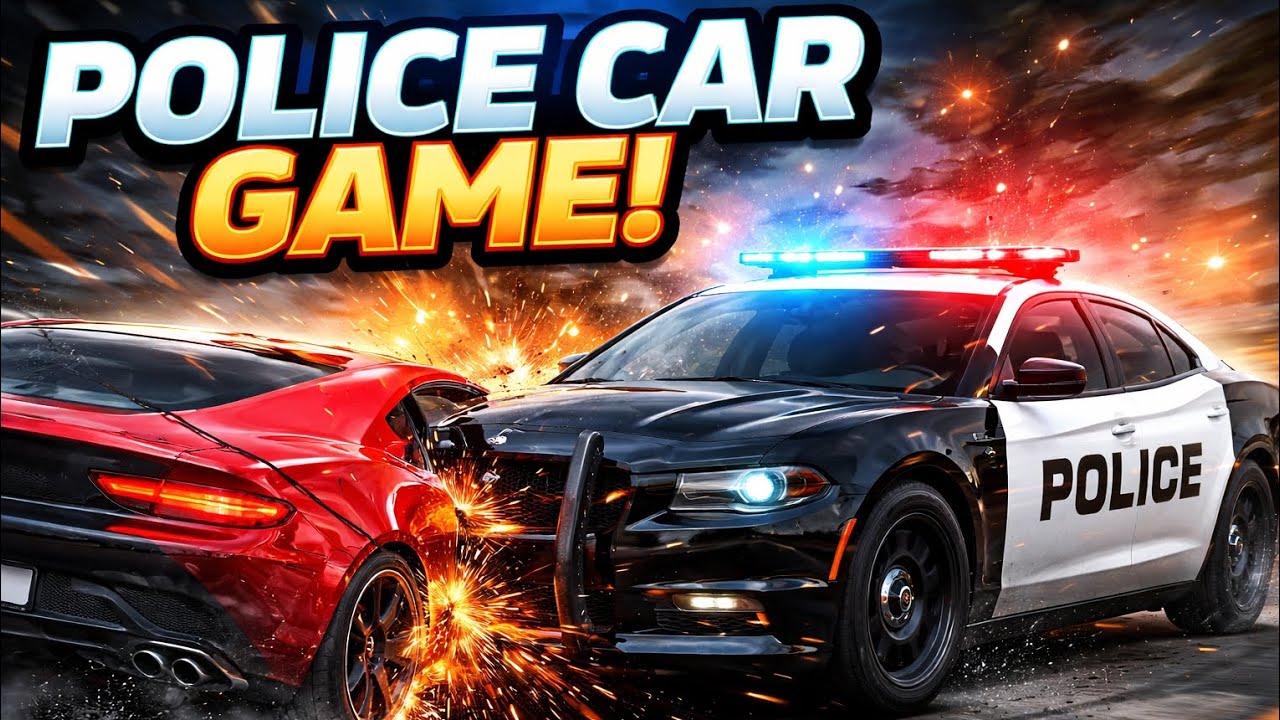 Police Car hitting other cars 