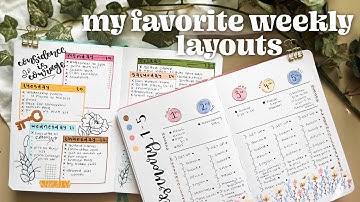 5 easy weekly spread layouts to spice up your bullet journal!! 🌷 bujo inspiration for beginners