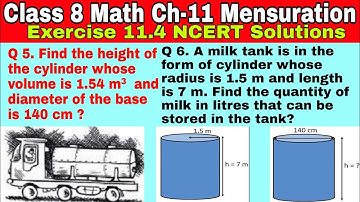 Class 8 Ex 11.4 Q 5 | Q 6 | Mensuration | | Math NCERT  Solutions | Chapter 11| CBSE | Exercise 11.4