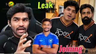 Shreeman Talk to Jonathan 📞Cricketer Joining ✅ 😳 Leak Apex Lineup 🚨 Apex X Ghatak😮T.A.G Jersey 😯 