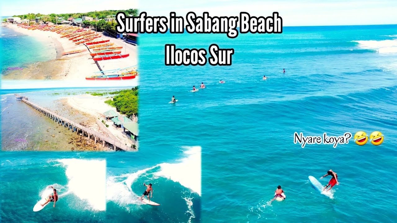 Ilocos Sur: Surfing good waves in Sabang Beach Aerial View - Feb 2022