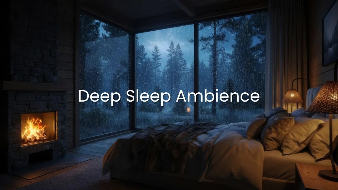 Forest Cabin Rain Sounds at Night – Fall Asleep Fast  Deep Sleep Ambience