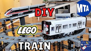 Driving LEGO MTA NYC SUBWAY TRAIN TOY ON BIGGEST LEGO Track Layout Lego Crashes