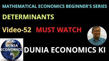 Mathematical Economics| UGC-NET| JRF| MEC| JNU| DSE| DETERMINANTS