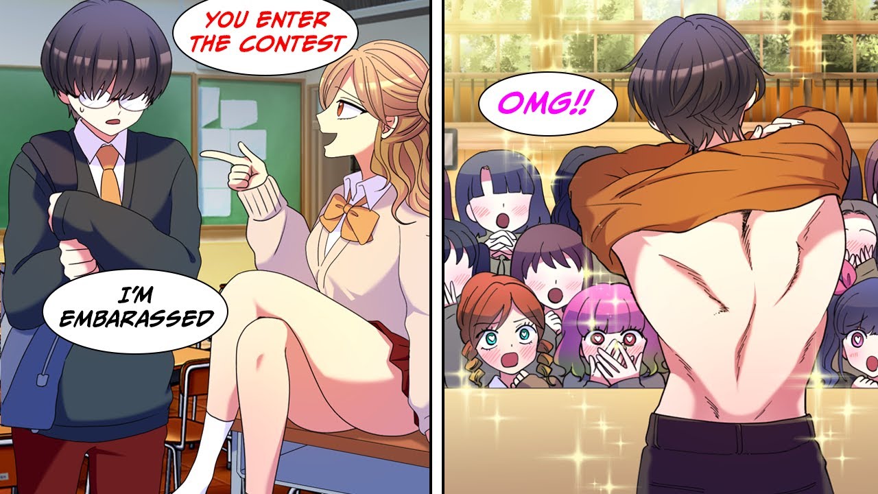 My childhood friend teases me and forces me to participate in the pageant, so I took my shirt off...