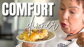 Easy One Pan Meatloaf Potato Casserole