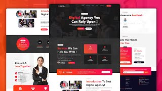 🚀 Build A Digital Marketing Agency Website Using HTML, CSS, &amp; JS | Complete Responsive Website