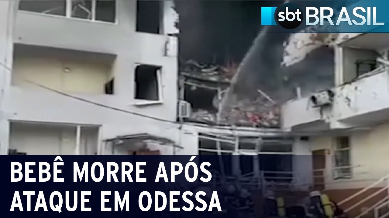 Bebê morre após míssil russo atingir prédio residencial em Odessa | SBT Brasil (23/04/22)