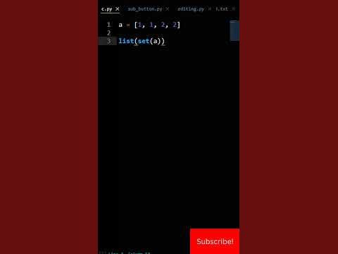 Remove Duplicate Elements From A List In Python - YouTube