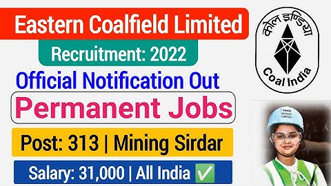 ECL Mining Sirdar Recruitment 2022| eastern coalfield limited vacancy 2022| ecl mining sirdar online